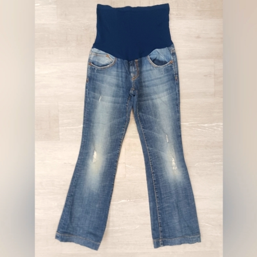 Y2k MATERNITY a Pea in the Pod Blue Maternity Jeans Elastic Waist size, small